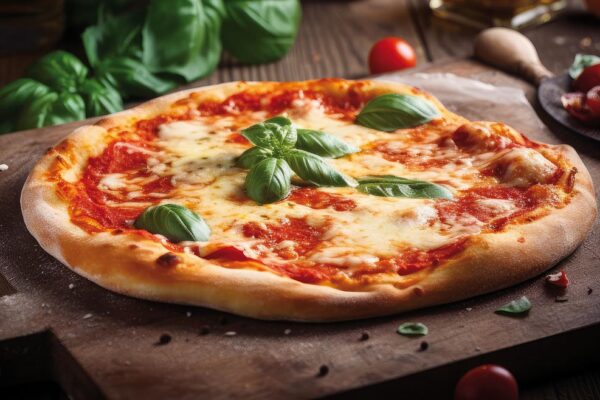 Pizza homemade snack. Meat fast food. Generate Ai